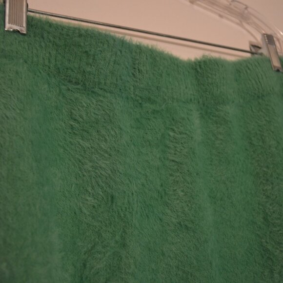 Freshman1996 Green Fluffy Dual Set Mini Skirt & Sleeveless Top Straps V-Neck S - Picture 12 of 13